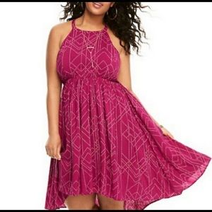 Like New! Cherry dot high-low dress